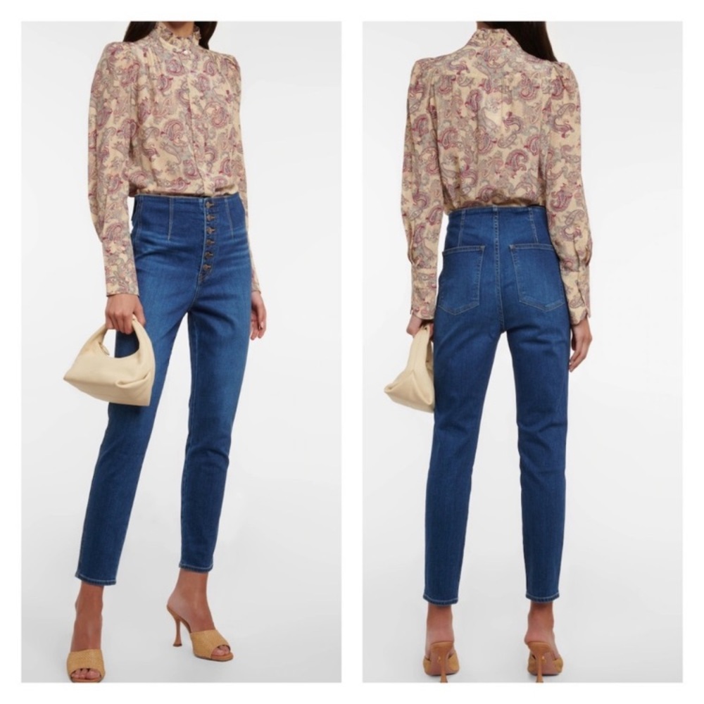 VERONICA BEARD STRATTON EXTRA HIGH RISE SKINNY IN BRIGHT BLUE SZ 32